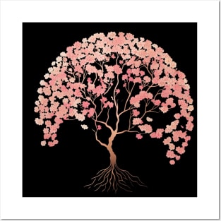 Blossoming sakura tree Posters and Art